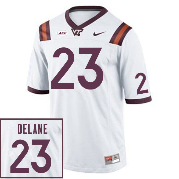 Men #23 Mansoor Delane Virginia Tech Hokies College Football Jerseys Sale-White